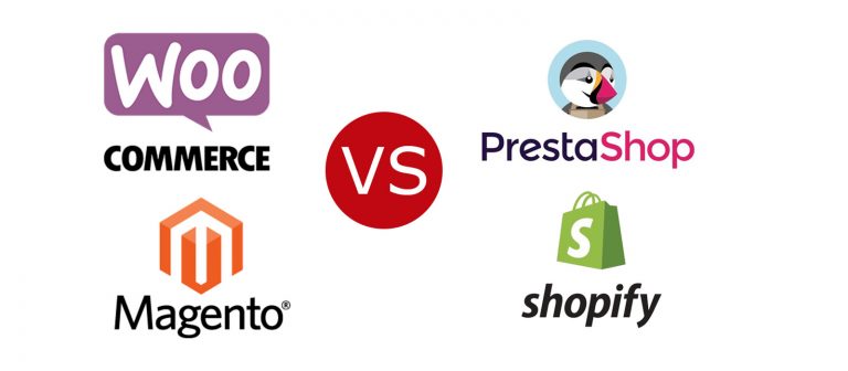 woocommerce vs prestashop vs shopify vs magento