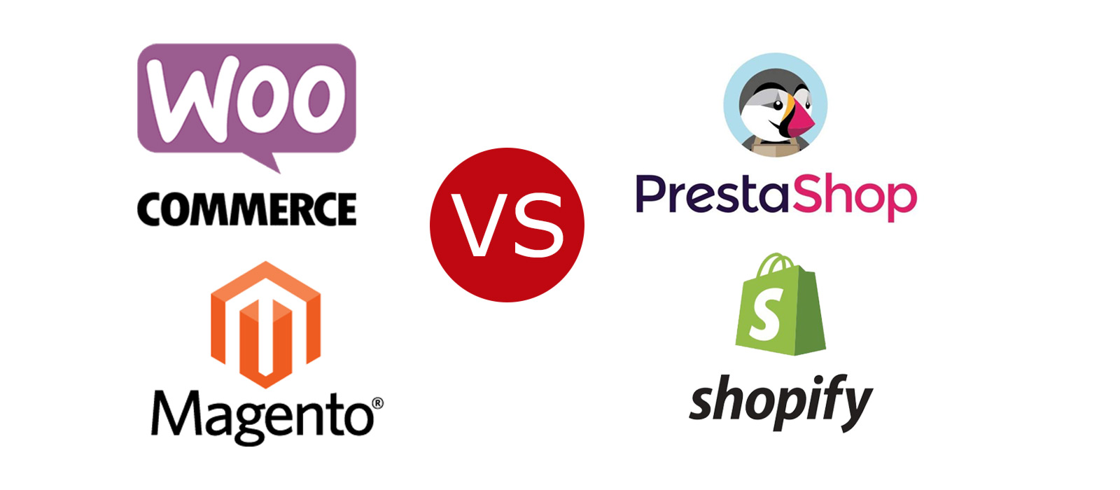 En este momento estás viendo Woocommerce vs Prestashop vs Shopify vs Magento